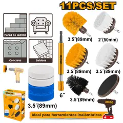 INGCO TOOLS - SET 11 CEPILLOS DE LIMPIEZA PARA TALADRO INGCO WCB1101
