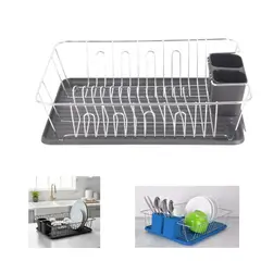 OEM - Secador de Loza Platos Vasos Tazas con Cubertero Lateral y Bandeja de Goteo