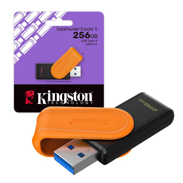 Memoria USB 256GB DataTraveler Exodia S USB 3.2 Gen 1 Naranja