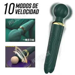 GENERICO - Vibrador Masajeador Doble Estimulación 10 Modos Velocidad Dildo Relajante