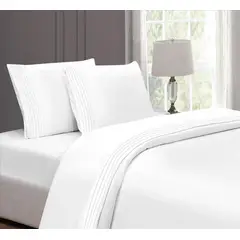 CASATEX - JUEGO DE SÁBANAS LUXURY CON BORDADO 3 PLAZAS