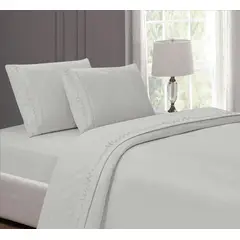 CASATEX - JUEGO DE SÁBANAS LUXURY CON BORDADO 3 PLAZAS