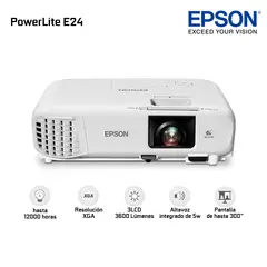 EPSON - Proyector PowerLite E24 XGA 1024x768 3600 Lumens 3LCD V11HB51021