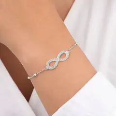 JOYERIA D'PILMER - PULSERA DE PLATA INFINITO SATINADO