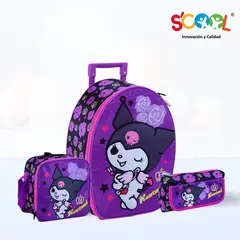 SCOOL - Set de Mochila Escolar Ranger Maleta Con Rueda 3D Kuromi