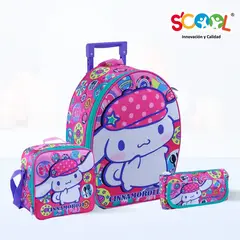 SCOOL - Set de Mochila Escolar Ranger Maleta Con Rueda 3D Cinnamoroll