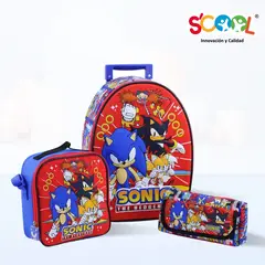 SCOOL - Set de Mochila Escolar Con Rueda Sonic The Hedgehog