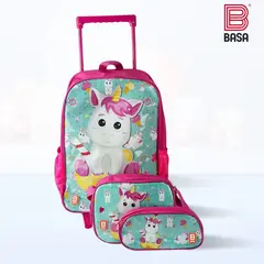 BASA - Set de Mochila Escolar Con Rueda Unicornio