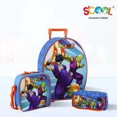 SCOOL - Set de Mochila Escolar Con Rueda 3D Dragon Ball Duo