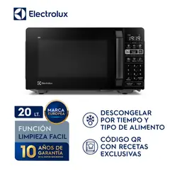 Electrolux - Microondas 20L Función Descongelar y Recetas Preprogramadas Negro EMDZ20S2GAB