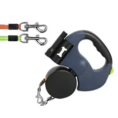 TRENDY TECH E I R L - Correa Doble Ajustable Retráctil para Mascotas con Linterna