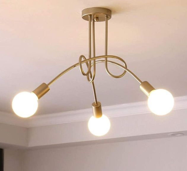 Lampara de techo dorada 3cc