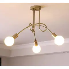 GENERICO - Lampara de techo dorada 3cc