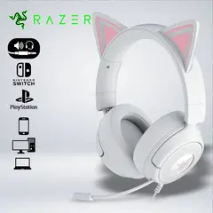 RAZER - AUDIFONO GAMER KRAKEN KITTY V3 X HYPERCLEAR MICRO SONIDO 7.1 MULTI PLATAFORMA
