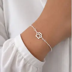 JOYERIA D'PILMER - PULSERA DE PLATA HUELLITA CON CRISTAL
