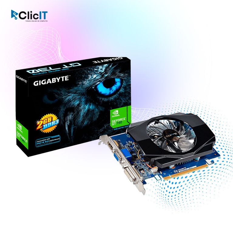TARJETA DE VIDEO GEFORCE GT 730 2GB DDR3, 64-BIT, VGA, HDMI (PN:GV-N730D3-2GI)
