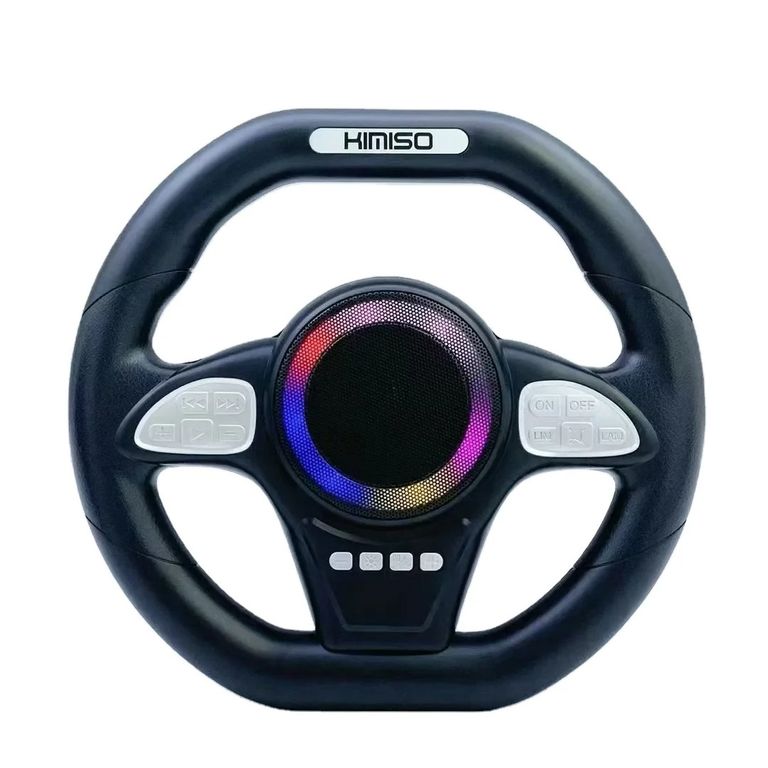 Parlante Portátil Diseño Volante De Auto Con Luces Multicolor RGB