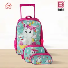 BASA - Set de Mochila Escolar Con Rueda Unicornio