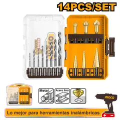 INGCO TOOLS - SET 14 BROCAS HSS y BROCAS ESCALONADAS INGCO AKDL61401