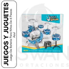 GENERICO - Juego De Batería Para Niños De 6 Piezas Azul