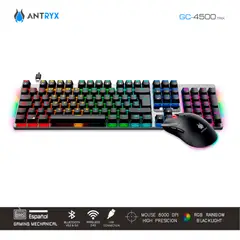 ANTRYX - KIT WIRELESS TECLADO MECANICO + MOUSE GC-4500 TRIX RED SWITCH