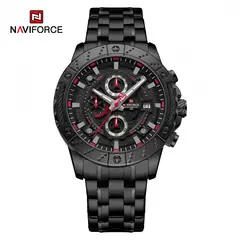 NAVIFORCE - Reloj para Hombre NF9227 Negro Acero Inoxidable Cronógrafo