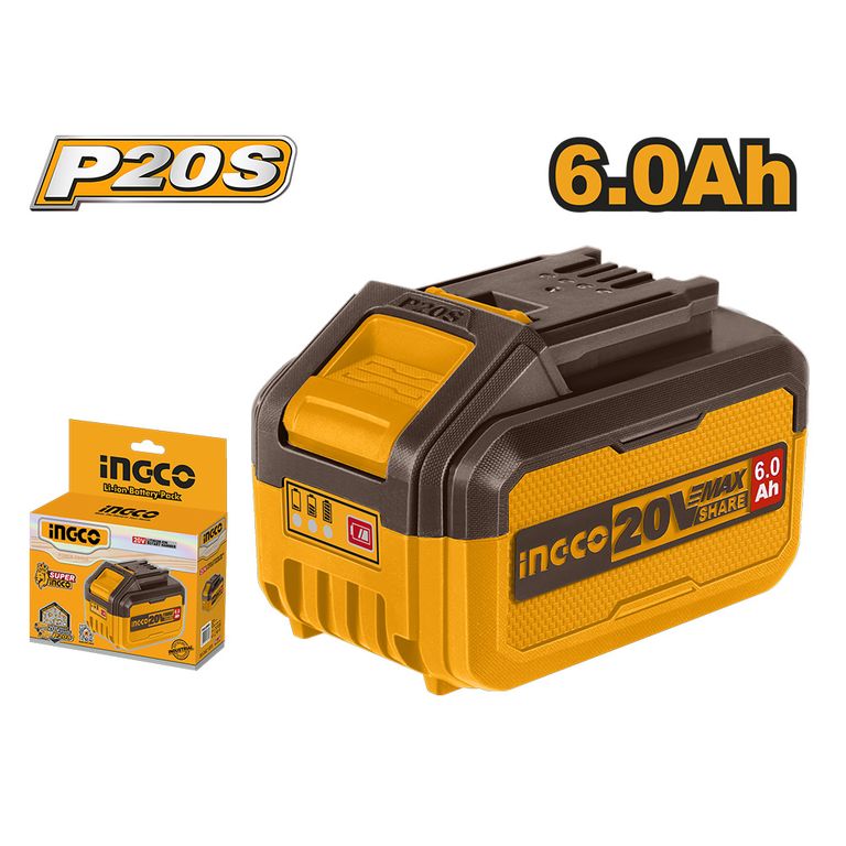 BATERÍA DE LITIO INGCO 20V 6.0 AH FBLI2060