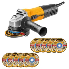 INGCO TOOLS - Amoladora Angular INGCO 4 1/2" 750W AG75028 + 10 Discos MCD121155