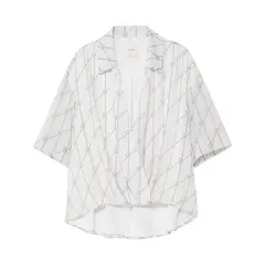 CALVIN KLEIN - BLUSA CHIFFON FAUX WRAP SS TOP