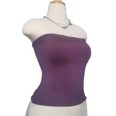 GENERICO - Top Guinda Rebeca Sin Tirantes Silueta Entallada Doble Forro Alta Calidad