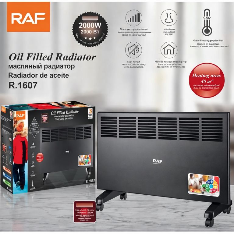 RADIADOR DE ACEITE 2000W R.1607 RAF NEGRO