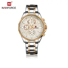 NAVIFORCE - Reloj para Hombre NF9089 Plata Acero Inoxidable Multifunción Edición Limitada Doble Correa