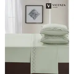 VENEZIA - Juego de Sábanas 100% Algodón con Bordado Broderie