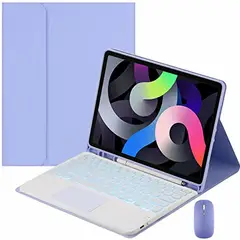 PUREPOWER - Funda con teclado de touchpad de español Ñ para Galaxy Tab S10Lite S10FE S9FE S9S8