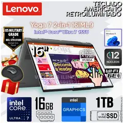 LENOVO - Laptop Yoga 7 Dos en Uno de 16" Intel® Core™ Ultra 7 155U 16GB RAM-LPDDR5X 1 TB SSD 16IML9 - 83DL0002US