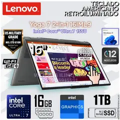 LENOVO - Laptop Yoga 7 Dos en Uno de 16" Intel® Core™ Ultra 7 155U 16GB RAM-LPDDR5X 1 TB SSD 16IML9 - 83DL0002US