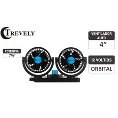 TREVELY - Ventilador Auto 360 Giratorio CT-400 12 Voltios