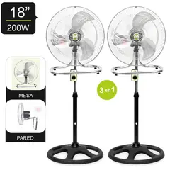 BOSSKO - Pack de Ventiladores Pedestal 18 200W BK-8218VI