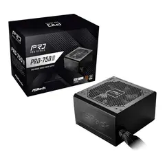 ASROCK - Fuente de Poder PRO-750G 750W 80 Plus Bronze ATX no Modular