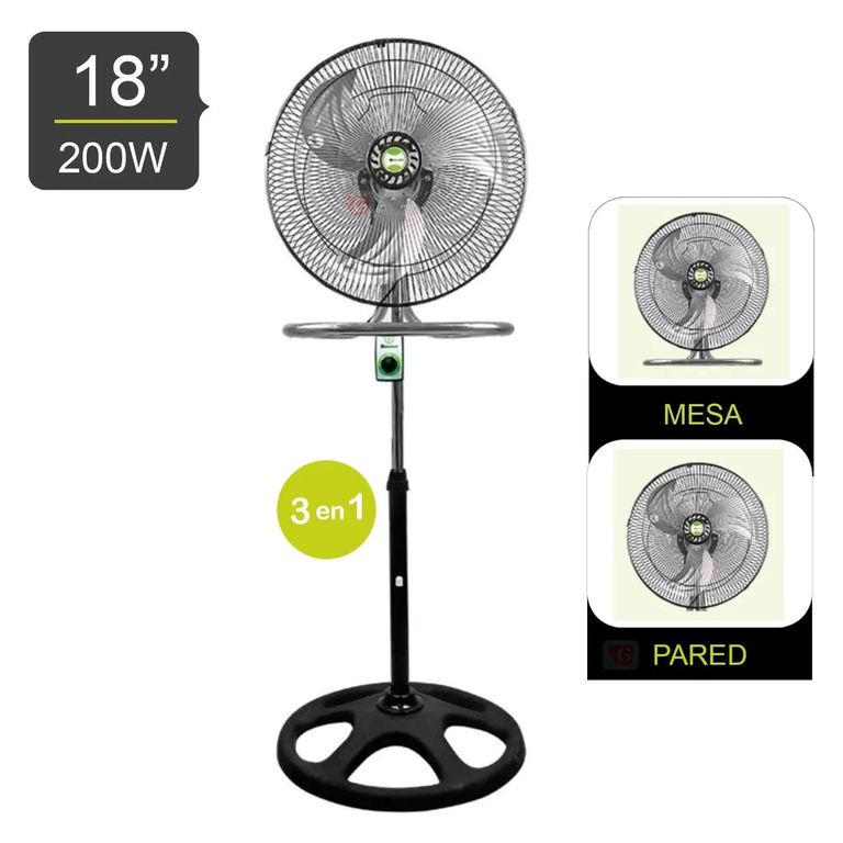 Ventiladore Pedestal 18 200W BK-8218VI/NG
