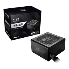 ASROCK - Fuente de Poder PRO-850B 850W ATX 80 Plus Bronze