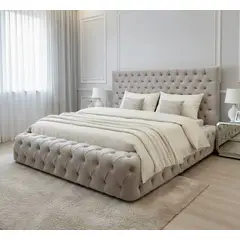GENERICO - CAMA BOX TARIMA CALA BEIGE 2 PLAZAS