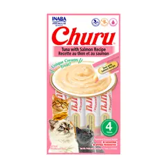 INABA - CHURU Snack Cremoso Gato Churu Sabor Atun y Salmón 4 x 14gr