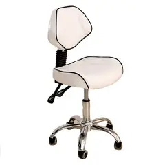 GENERICO - Taburete Ergonómico con Ajuste de Altura y Ajuste de Respaldar Con Base de Metal Cromada