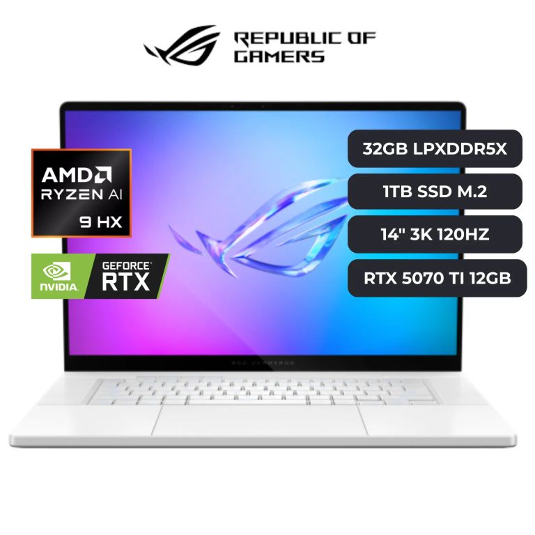 Laptop ROG ZEPHYRUS G14 RYZEN AI 9 370 HX, RTX 5070 TI 12GB, 32GB RAM, 1TB M.2, 14" 3K 120HZ