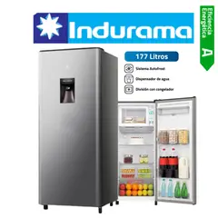 INDURAMA - REFRIGERADORA 177LT CON DISPENSADOR COLOR CROMADO MOD RI-289D