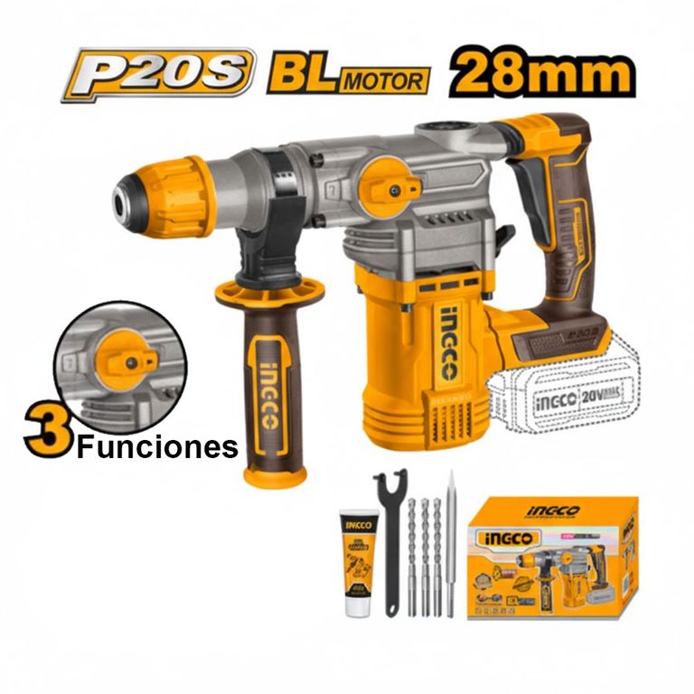 ROTOMARTILLO BRUSHLESS INGCO 20V 45J SDS PLUS CRHLI20288