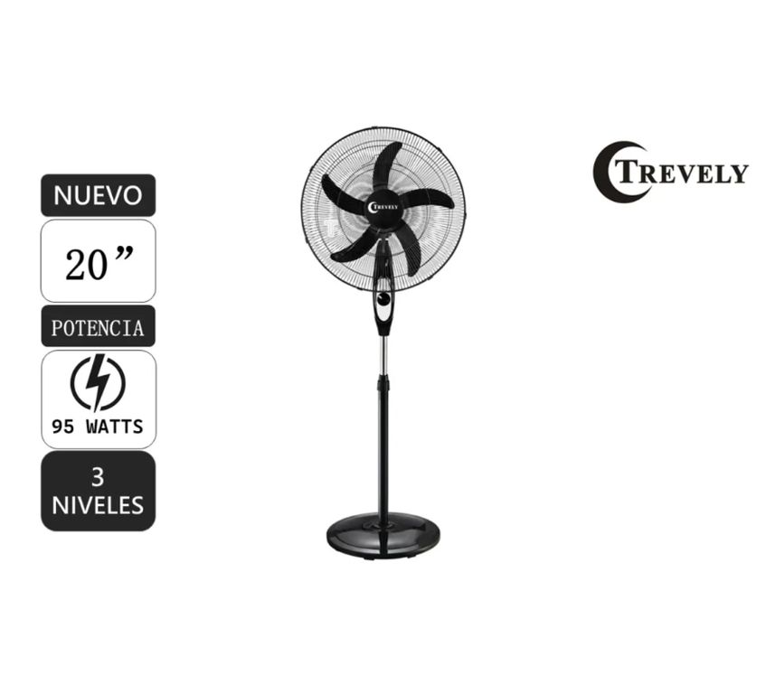 Ventilador de pie 20 VT-2080 - negro - 95W