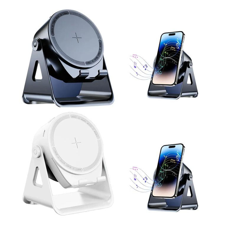 Soporte de Celular con Inducción de Audio Potencia Sonido Bluetooth 5.3
