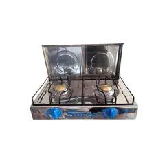 COCINAS SURGE - Cocina de mesa 2 hornillas de acero inoxidable con tapa marca Surge